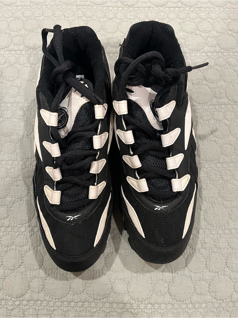 Reebok Black and White Women’s Lace-Up Sneakers